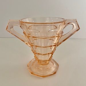 Vintage Pink Tea room depression glass sugar bowl